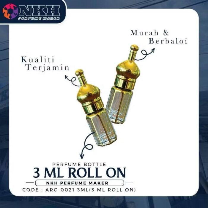 BOTOL KOSONG ARABIC ROLL ON 3ML (ARC-0021) - Image 2