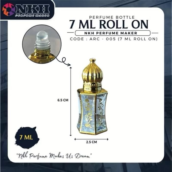 EMPTY BOTTLE FRAGRANCE ARABIC ROLL ON 7ML (ARC-005) - Image 3
