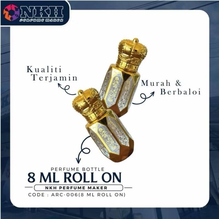 EMPTY BOTTLE FRAGRANCE ARABIC ROLL ON 8ML (ARC-006) - Image 2