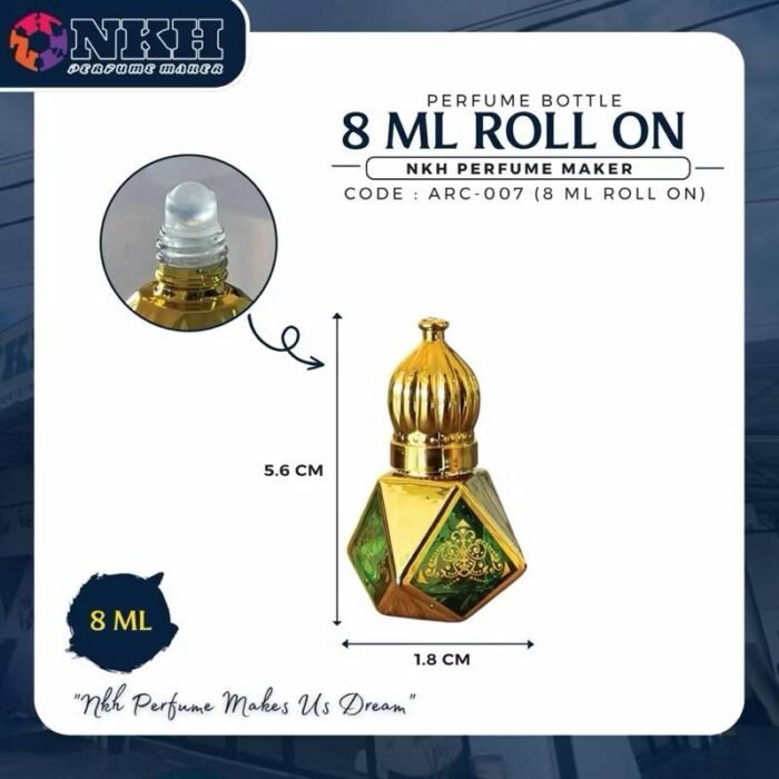 EMPTY BOTTLE FRAGRANCE ARABIC ROLL ON 8ML (ARC-007) - Image 3