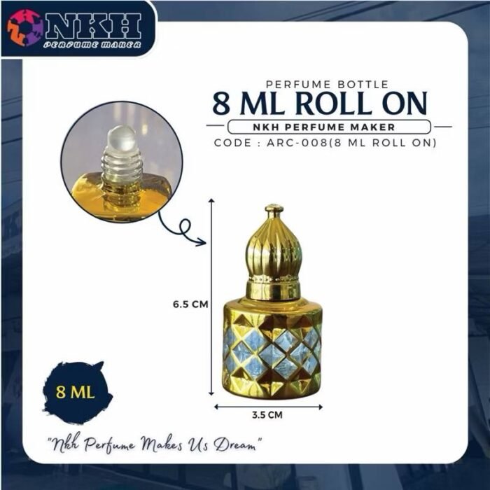 EMPTY BOTTLE FRAGRANCE ARABIC ROLL ON 8ML (ARC-008) - Image 3