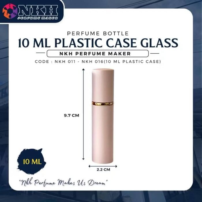 EMPTY BOTTLE FRAGRANCE PLASTIC METAL CASE 10ML (NKH 011-016) - Image 3