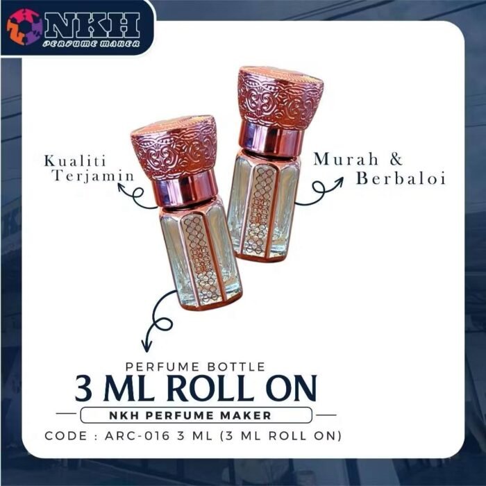 BOTOL KOSONG ARABIC ROLL ON 3ML (ARC-016) - Image 2