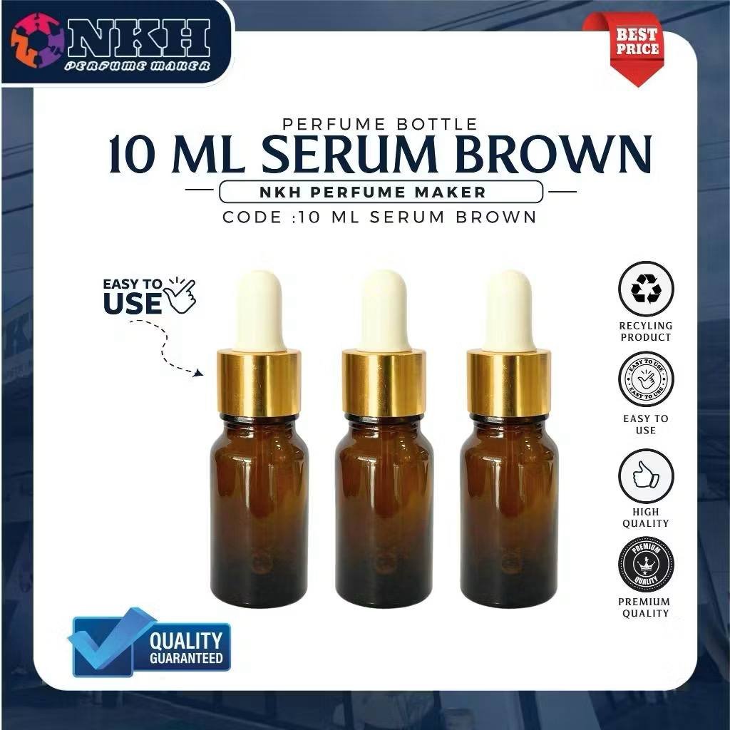 10 ML SERUM BROWN EMPTY BOTTLE FRAGRANCE SERUM BROWN CLEAR 10 ML - Image 1