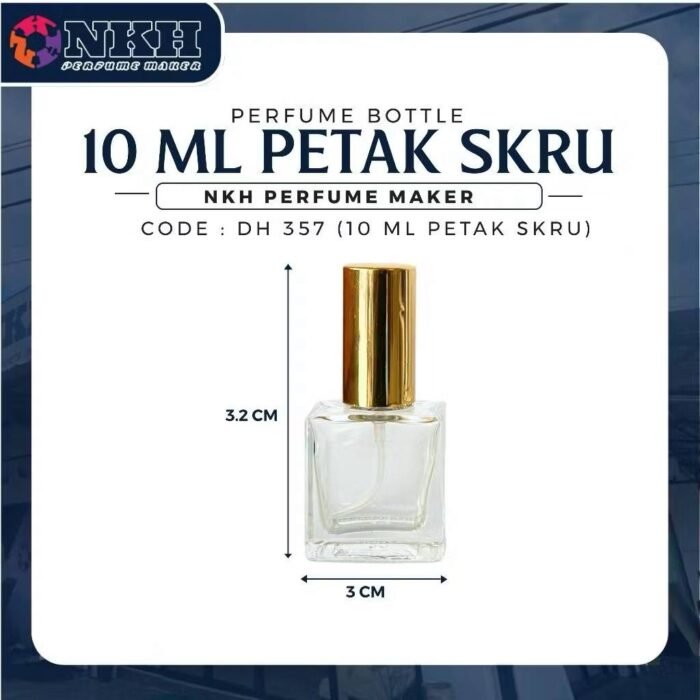 EMPTY BOTTLE FRAGRANCE SQUARE SCREW 10ML (DH357) - Image 3