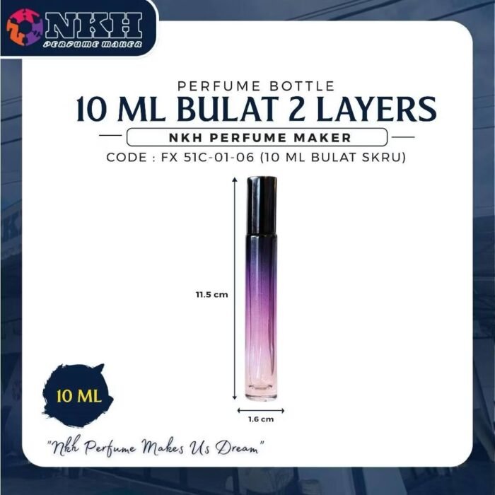 EMPTY BOTTLE FRAGRANCE LONG ROUND 2 TONE SCREW 10ML (FX 51C 01-06) - Image 3