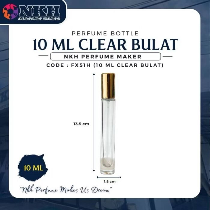 EMPTY BOTTLE FRANGRACE LONG ROUND SCREW 10ML (FX51H) - Image 3