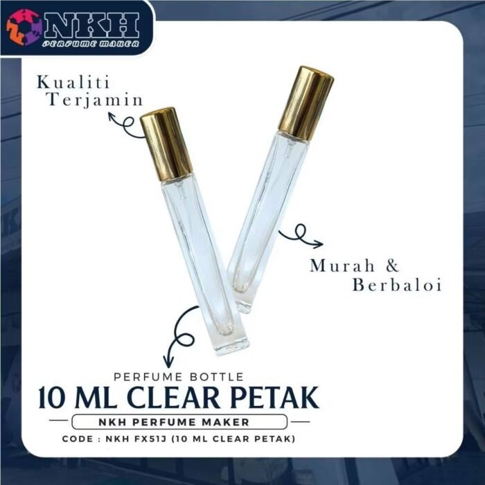 EMPTY BOTTLE FRAGRANCE LONG SQUARE SCREW 10ML (NKH FX51J) - Image 2