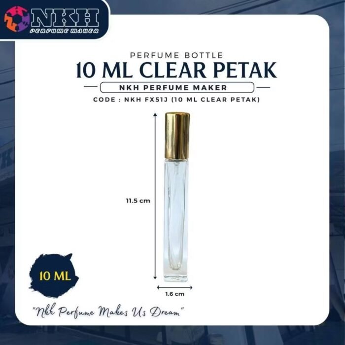EMPTY BOTTLE FRAGRANCE LONG SQUARE SCREW 10ML (NKH FX51J) - Image 3
