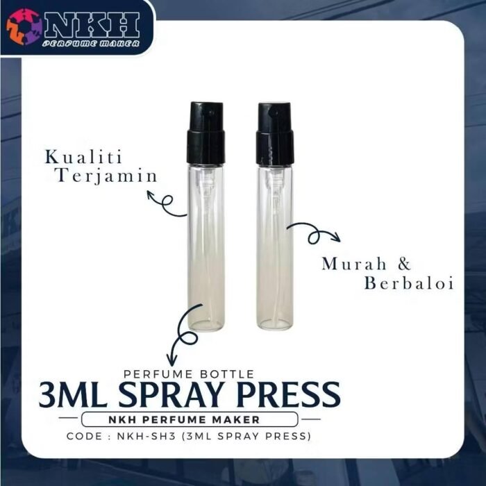 BOTOL KOSONG MINYAK WANGI 3ML SPRAY PRESS (NKH-SH3) - Image 2