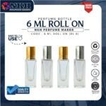 EMPTY BOTTLE FRAGRANCE 6ML ROLL ON SQUARE (RL 6)