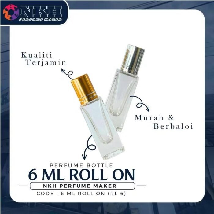EMPTY BOTTLE FRAGRANCE 6ML ROLL ON SQUARE (RL 6) - Image 2