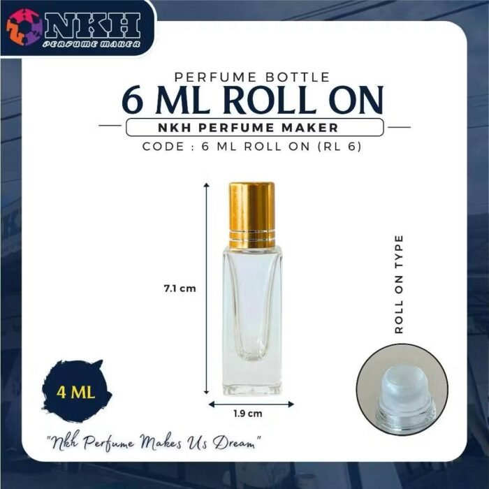 EMPTY BOTTLE FRAGRANCE 6ML ROLL ON SQUARE (RL 6) - Image 3