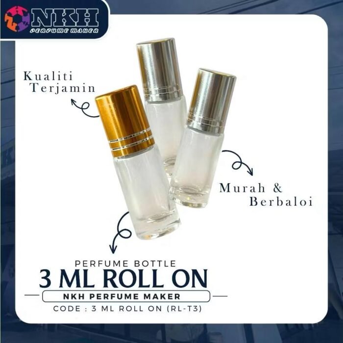 BOTOL KOSONG MINYAK WANGI ROLL ON 3ML (RL-T3) - Image 2