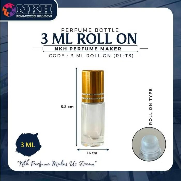 BOTOL KOSONG MINYAK WANGI ROLL ON 3ML (RL-T3) - Image 3