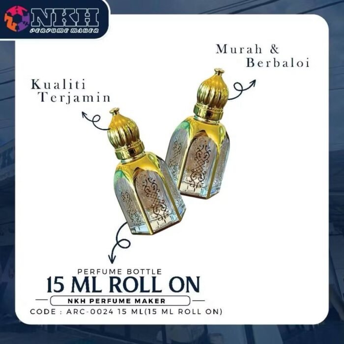 EMPTY BOTTLE FRAGRANCE ARABIC ROLL ON 15ML (ARC-0024) - Image 2