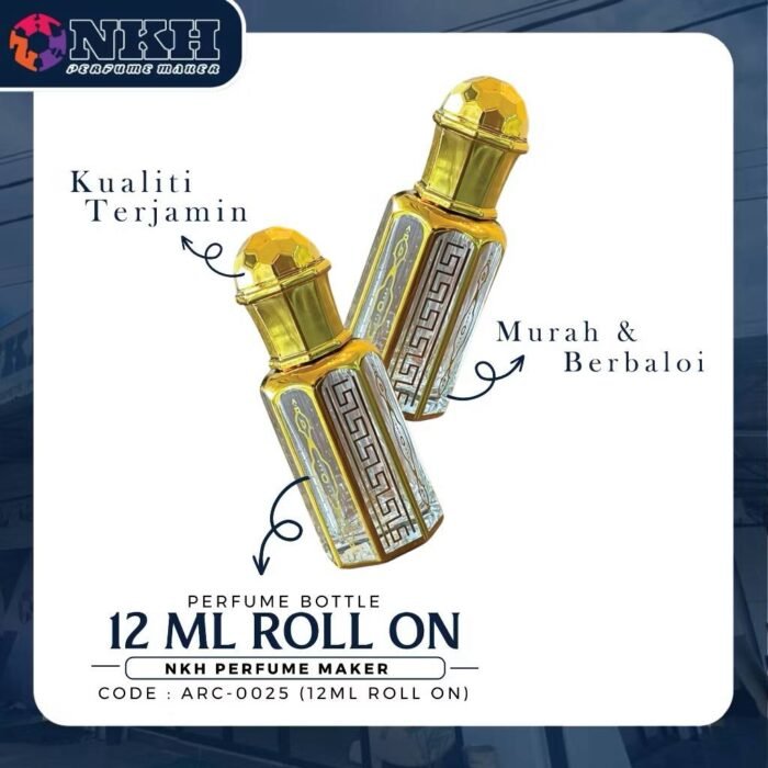 EMPTY BOTTLE FRAGRANCE ARABIC ROLL ON 12ML (ARC-0025) - Image 2