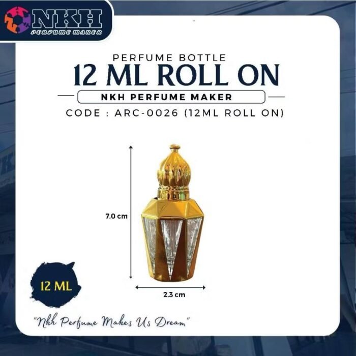 EMPTY BOTTLE FRAGRANCE ARABIC ROLL ON 12ML (ARC-0026) - Image 3