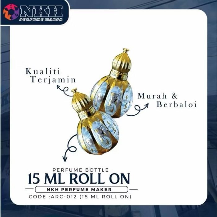 EMPTY BOTTLE FRAGRANCE ARABIC ROLL ON 15ML (ARC-012) - Image 2
