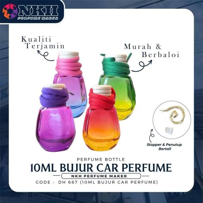 EMPTY BOTTLE CAR PERFUME OVAL SHAPE 2TONE CLOURS (DH 667) - Image 2