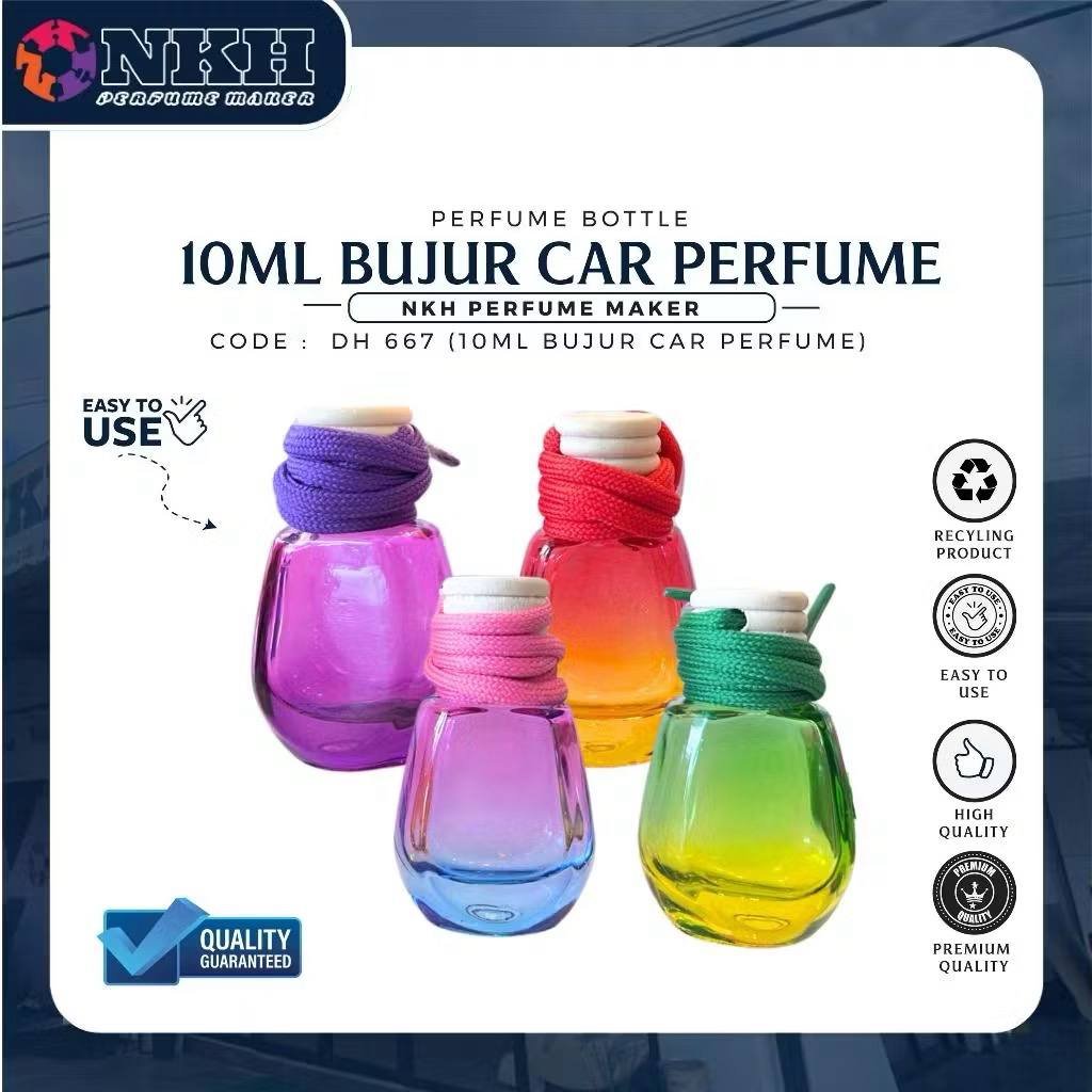 DH 667 EMPTY BOTTLE CAR PERFUME OVAL SHAPE 2TONE CLOURS (DH 667) - Image 1
