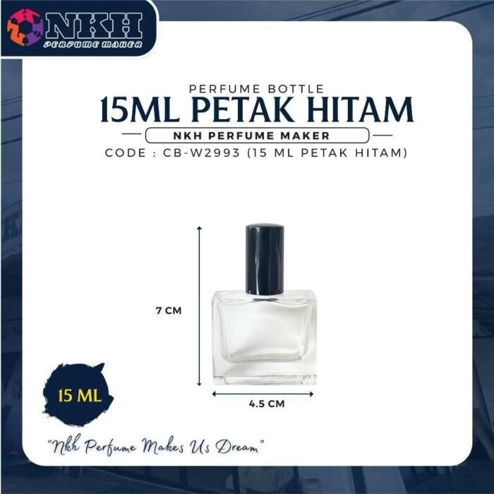 EMPTY BOTTLE FRAGRANCE BLACK CAP SPRAY PRESS 15ML (CB-W2993) - Image 2