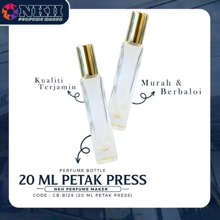 EMPTY BOTTLE FRAGRANCE 20ML SQUARE PRESS ( CB-B129 ) - Image 2