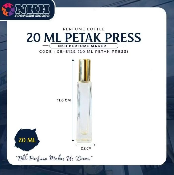 EMPTY BOTTLE FRAGRANCE 20ML SQUARE PRESS ( CB-B129 ) - Image 3