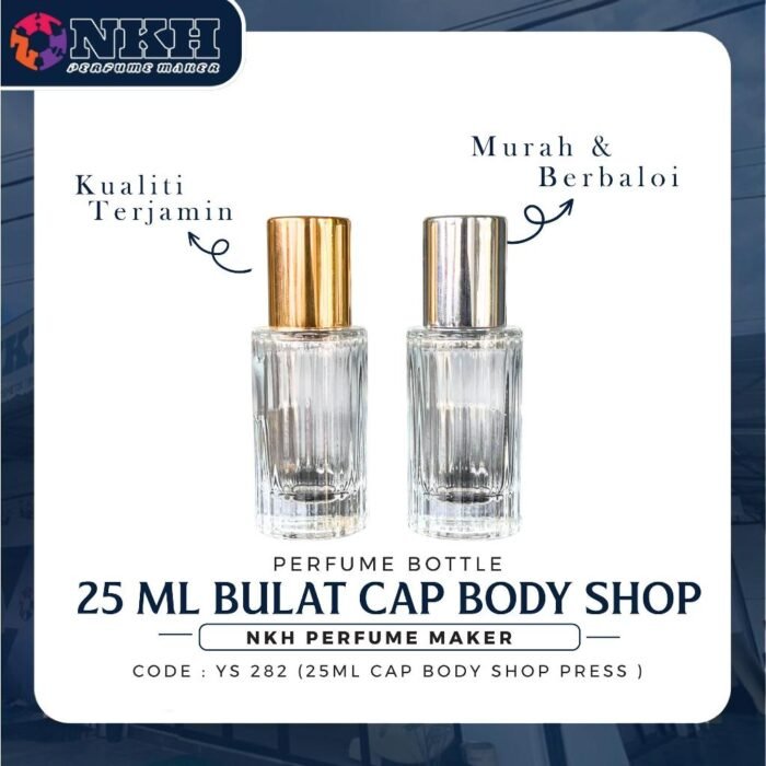 EMPTY BOTTLE FRAGRANCE 25ML CIRCLE CAP BODY SHOP PRESS ( YS 282 ) - Image 2