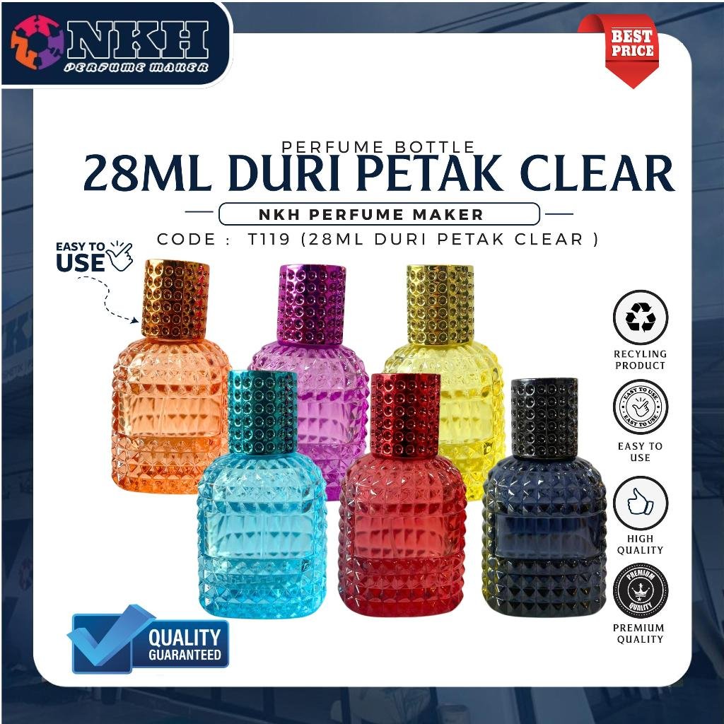 17 EMPTY BOTTLE FRAGRANCE 28ML THORN SQUARE SCREW ( T119 ) - Image 1