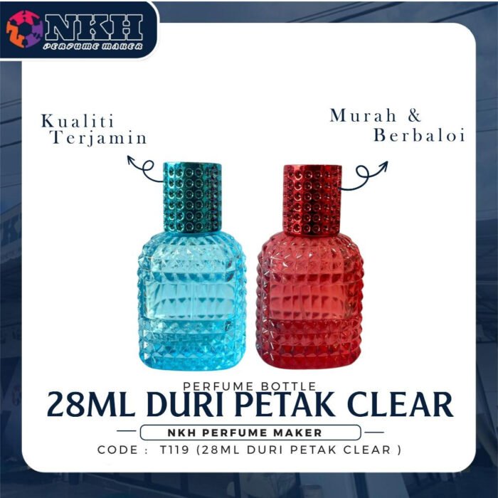 EMPTY BOTTLE FRAGRANCE 28ML THORN SQUARE SCREW ( T119 ) - Image 2