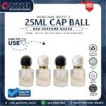 EMPTY BOTTLE FRAGRANCE 25ML CIRCLE CAP BALL PRESS ( NKH 747 )