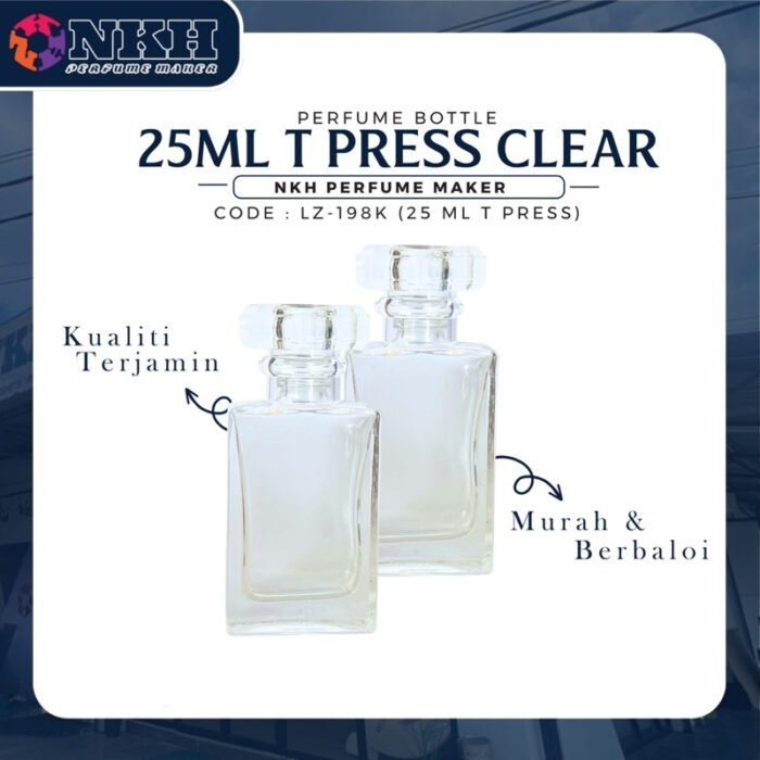EMPTY BOTTLE FRAGRANCE 25ML SQUARE CAP T PRESS ( LZ-198K ) - Image 2