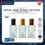 EMPTY BOTTLE FRAGRANCE 30ML SQUARE WOODEN CAP PRESS ( YS364 )