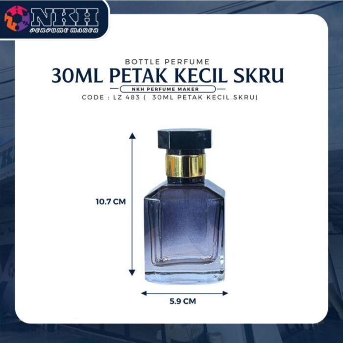 EMPTY BOTTLE FRAGRANCE 30ML MINI SQUARE SCREW ( LZ 483 ) - Image 3