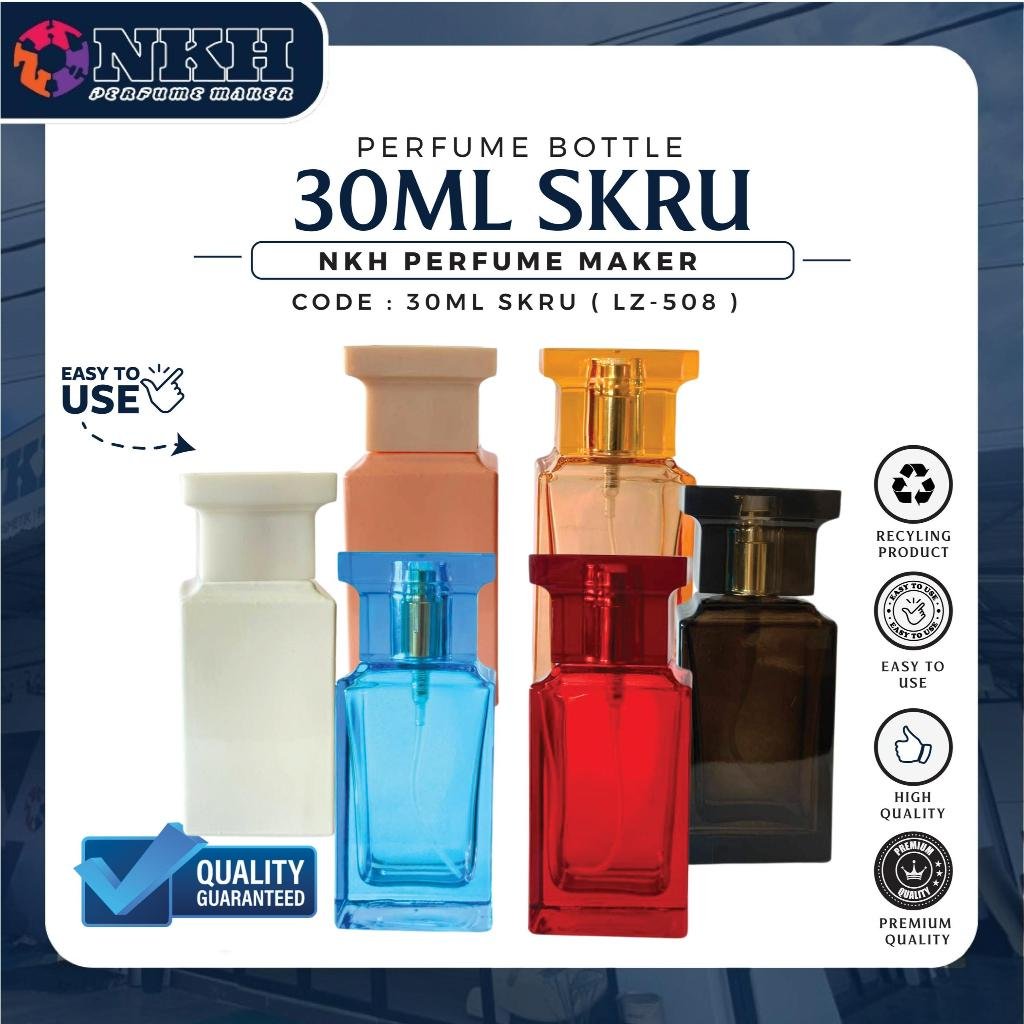 my-11134207-7rasl-m6xaap8rp2cm5f EMPTY BOTTLE FRAGRANCE 30ML SLIM SQUARE SCREW ( LZ-508 ) - Image 1