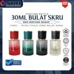 EMPTY BOTTLE FRAGRANCE 30ML RIBBED ROUND SCREW ( PT714-1/3/4/5 )