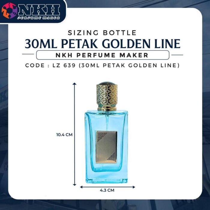 EMPTY BOTTLE FRAGRANCE 30ML SQUARE GOLDEN LINE ( LZ 639 ) - Image 3