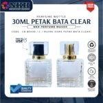 EMPTY BOTTLE FRAGRANCE 30ML SQUARE BRICK CLEAR PRESS ( CB-B3408/C / W2994 )