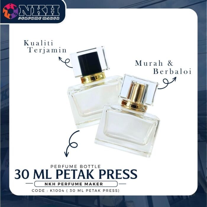 EMPTY BOTTLE FRAGRANCE 30ML SMALL SQUARE PRESS ( K1004 ) - Image 2