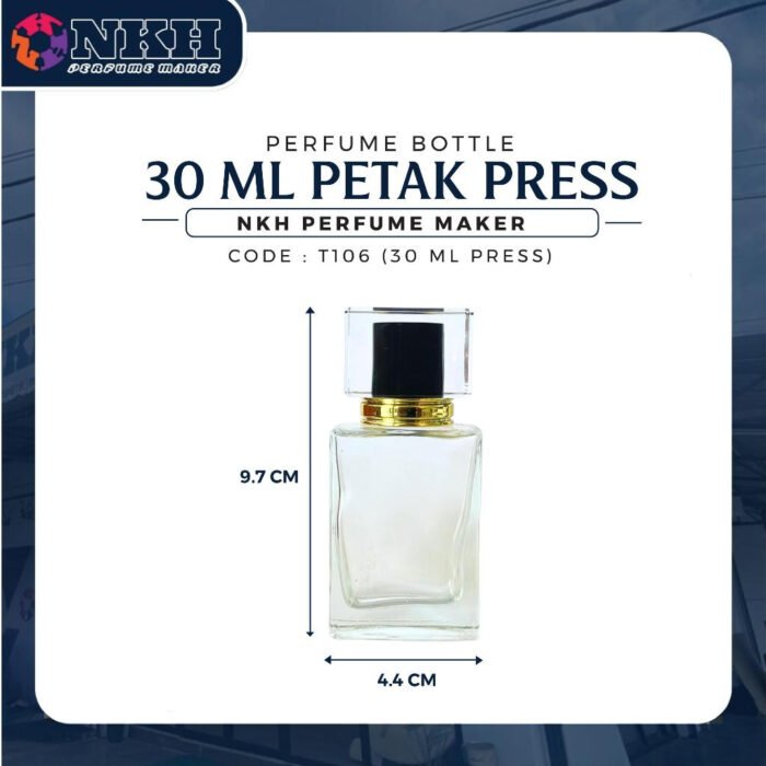 EMPTY BOTTLE FRAGRANCE 30ML SQUARE CLEAR PRESS ( T106 ) - Image 3