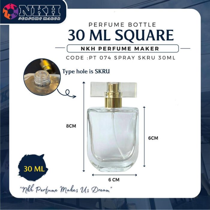 EMPTY BOTTLE FRAGRANCE 30ML SQUARE SCREW ( PT 074 ) - Image 2