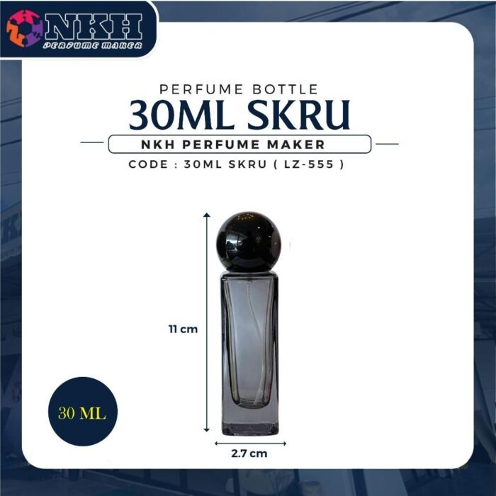 EMPTY BOTTLE FRAGRANCE 30ML LONG SQUARE BALL CAP SCREW ( LZ 555 ) - Image 3