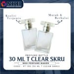 EMPTY BOTTLE FRAGRANCE 30ML CLEAR SQUARE CAP T SCREW ( PT 150 ) - Image 2