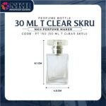 EMPTY BOTTLE FRAGRANCE 30ML CLEAR SQUARE CAP T SCREW ( PT 150 ) - Image 3