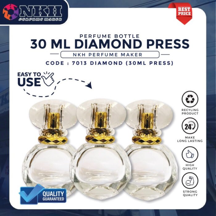 EMPTY BOTTLE FRAGRANCE 30ML LUXURY DIAMOND PRESS ( 7013  ) - Image 2