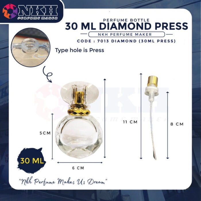 EMPTY BOTTLE FRAGRANCE 30ML LUXURY DIAMOND PRESS ( 7013  ) - Image 3